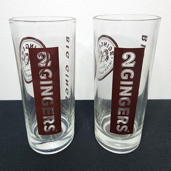 Tall Highball Bar Glasses 2 Gingers Two Piece Set 6 Inch Excellent Condition - Picture 1 of 4